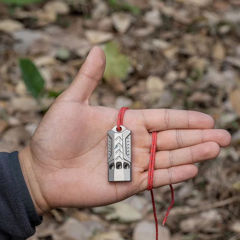Boundless Voyage Boundless Voyage Titanium Whistle – 3-Hole, 120dB, Pea-less, Waterproof, Keychain Ready Ti9022O