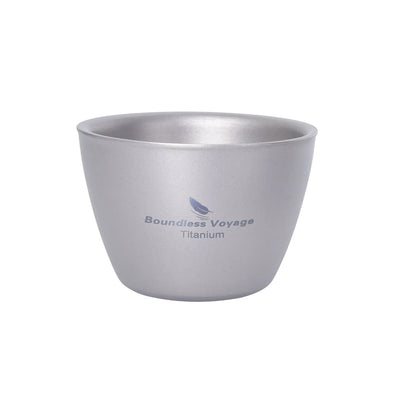 Boundless Voyage 40ml Titanium Tea Cups Mini Double-walled Sake Cup Wine Mug Outdoor Camping Tableware Durable Drinkware Ti3089D