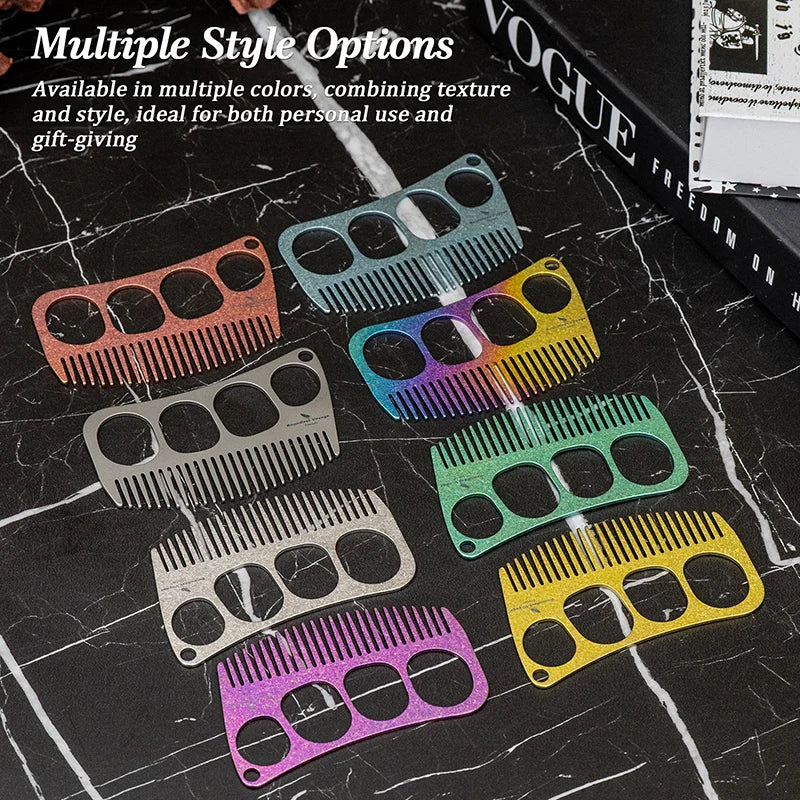 Boundless Voyage Titanium Comb – Four-Hole Design, Anti-Static, 3 Finishes Ti9011C