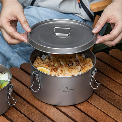Boundless Voyage Titanium Lunch Box 900ml / 1.5L Leakproof Bento Box with Sealed & Vent Lid Portable Camping Food Container Ti2086C