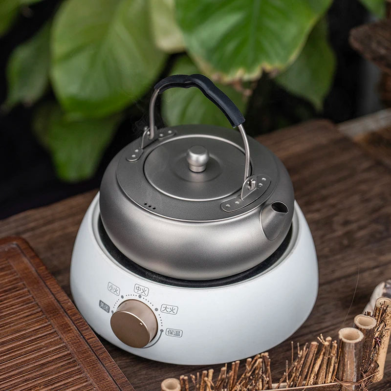 Boundless Voyage 600ml Titanium Camping Kettle Lightweight Compact Tea Pot with Built-in Filter for Outdoor Backpacking Hiking Ti3105D