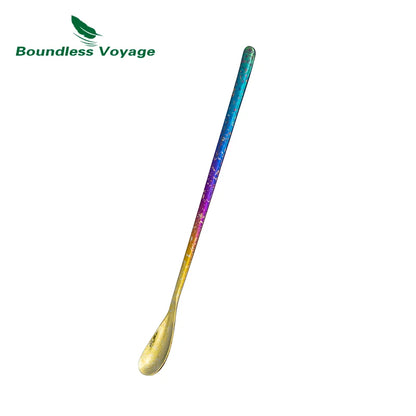 Boundless Voyage Titanium Stirring Spoon Long Handle Tea Coffee Bar Cocktail Mixing Stirrers for Drink Durable Cutlery Ti1034T / Ti1035T