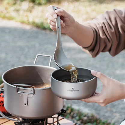 Boundless Voyage Titanium Bowl Set 200ml & 420ml | Lightweight Stackable Camping Bowls for Family | Anti-Scald Outdoor Tableware Ti1084T