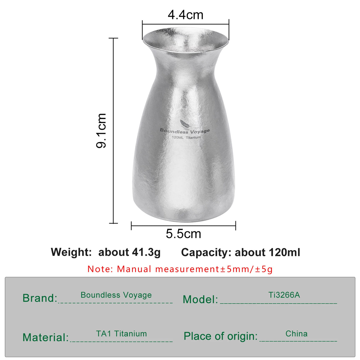 Boundless Voyage Pure Titanium Sake Carafe & Cup Set Liquor Serving Set with Pouring Pitcher & Drinking Cups Lightweight Barware Ti3266A