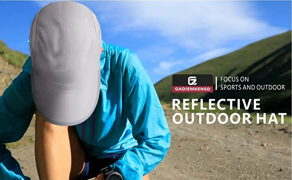 GADIEMKENSD Adjustable Reflective Sports Hat – UPF 50+, Breathable, Quick-Dry M17
