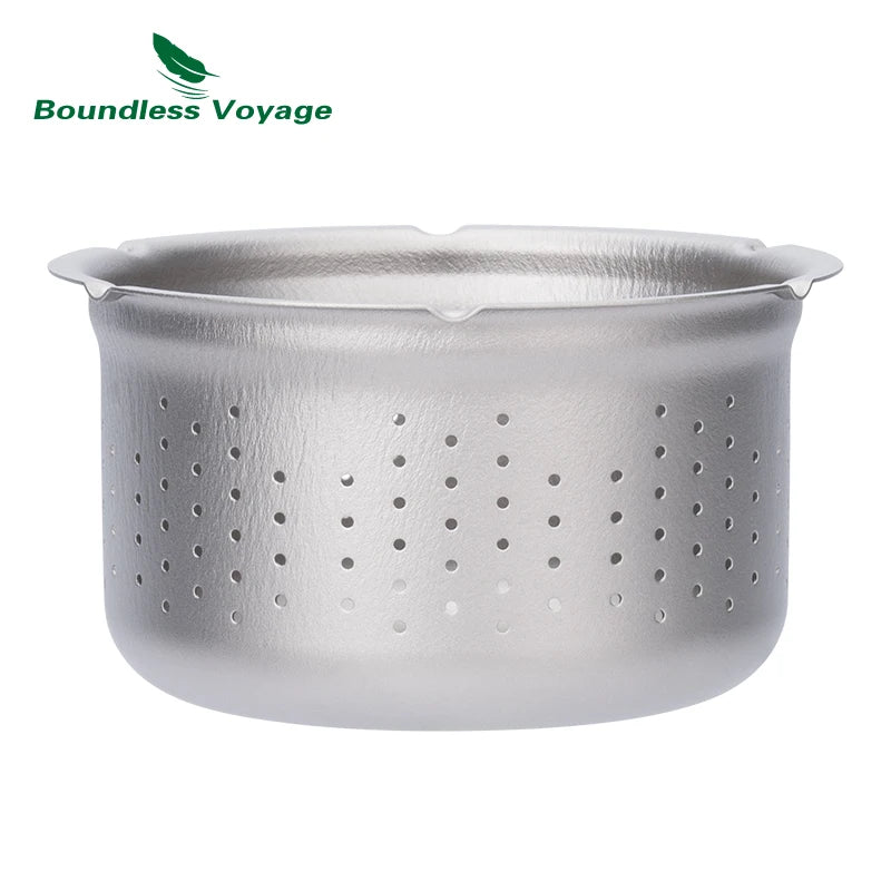 Boundless Voyage Titanium Gaiwan Teapot Cups Double-Layer Tea Maker with Lid & Filter Ultralight Kungfu Tea Set Stackable Mugs Ti3137D