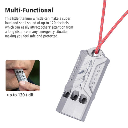 Titanium Whistle Emergency Survival Safety Whistles with Lanyard Loud