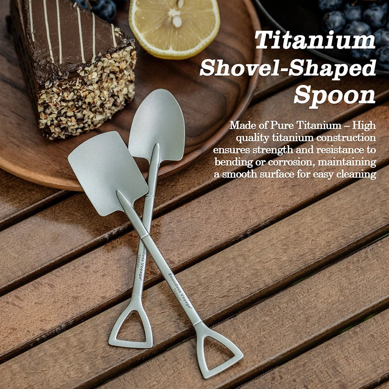 Boundless Voyage Titanium Shovel Spoon – Pointed & Square Styles, Ultralight, Ergonomic Ti1131T