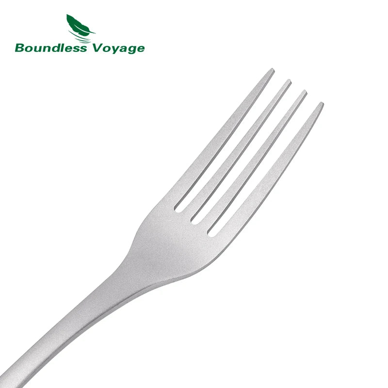Boundless Voyage Titanium Camping Cutlery Set Utility Fork Spoon Travel Utensils for Outdoor Hiking Backpacking Home Used Ti1055A