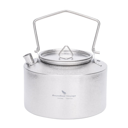 Boundless Voyage 1L Titanium Kettle Ultralight Camping Tea Coffee Pot for Campfire & Stove Backpacking Hiking Outdoor Travel Ti3099D