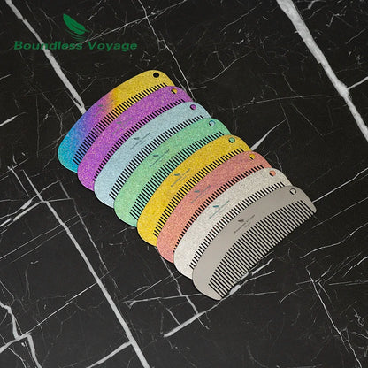 Boundless Voyage Titanium Hair Beard Comb Anti-Static Pocket Comb for Unisex, 2mm Thick, for Home Travel Ti9011B