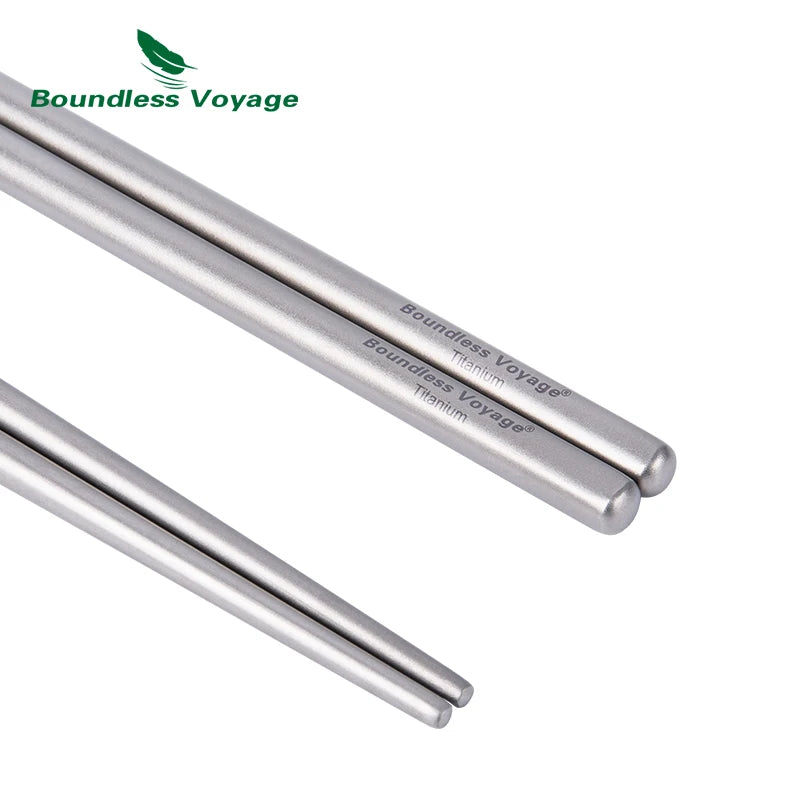 Boundless Voyage Folding Titanium Chopsticks Outdoor Camping Portable Cutlery Travel Picnic Pocket Tableware Metal Utensils Ti1007T