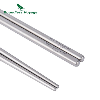 Boundless Voyage Folding Titanium Chopsticks Outdoor Camping Portable Cutlery Travel Picnic Pocket Tableware Metal Utensils Ti1007T