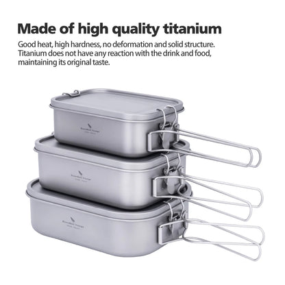 Boundless Voyage Titanium Bento with Lid & Handle Outdoor Camping Dinner Box Portable Cookware Leak Proof Lunch Box Container Ti2083C
