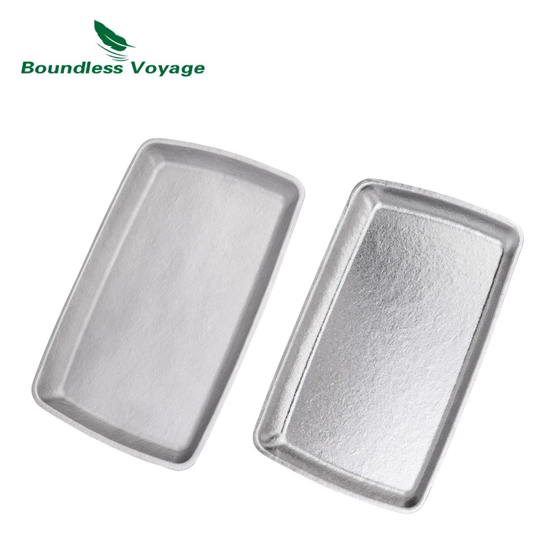 Boundless Voyage Titanium Square Plate Lightweight 186g Large Serving Dishes Platter for Buffets, Appetizers, Dessert, Snacks Ti1149T