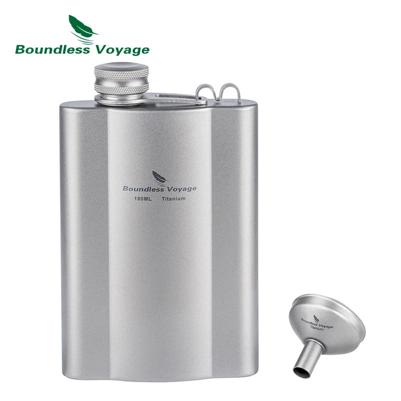 Titanium Hip Flask 180ml / 240ml Whiskey Vodka Wine Pot