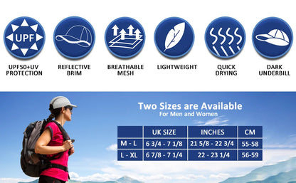 GADIEMKENSD Adjustable Reflective Sports Hat – UPF 50+, Breathable, Quick-Dry M17