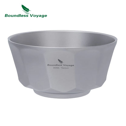 Boundless Voyage 500ml/800ml Double Walled Titanium Bowls Camping Bowl Lightweight Druable Hiking Utensil for Outdoor Dining Ti1174T