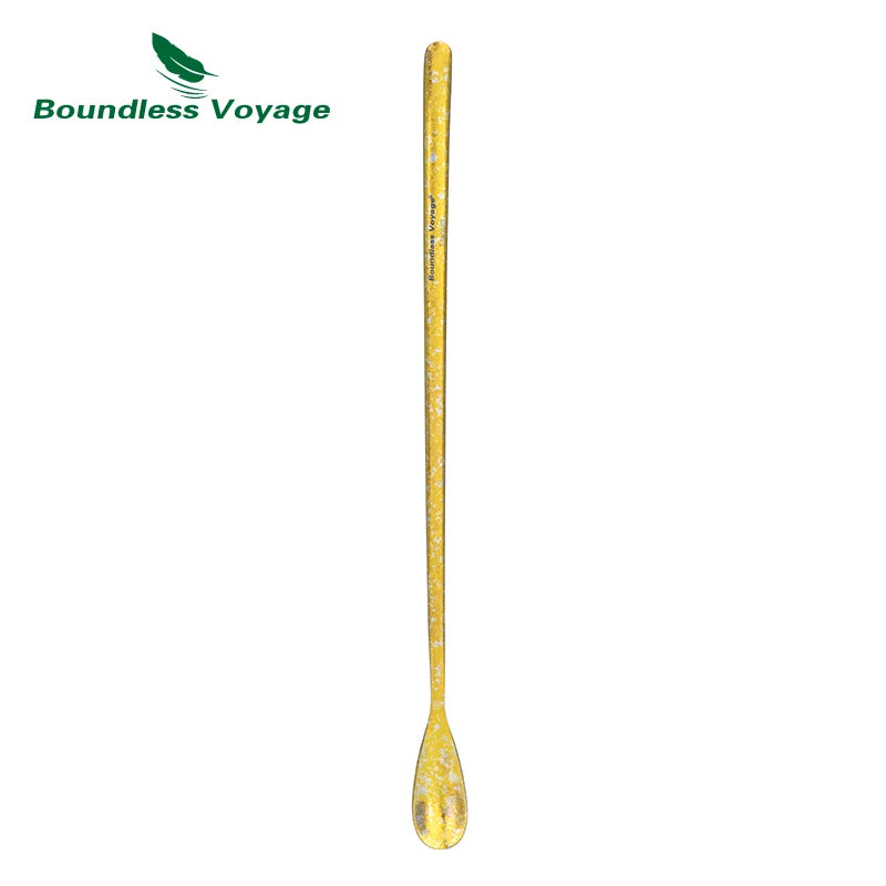 Boundless Voyage Titanium Stirring Spoon Long Handle Tea Coffee Bar Cocktail Mixing Stirrers for Drink Durable Cutlery Ti1034T / Ti1035T