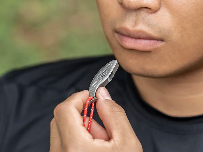 Boundless Voyage 120dB Titanium Survival Whistle Compact Emergency Safety Whistle Ultralight Whistles for Outdoor Hiking Camping Ti9028O