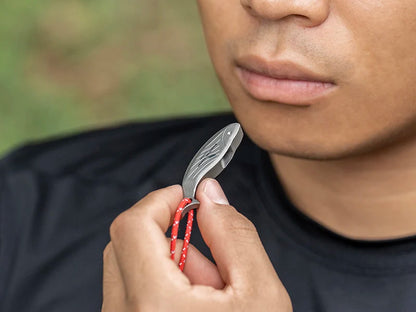 Boundless Voyage 120dB Titanium Survival Whistle Compact Emergency Safety Whistle Ultralight Whistles for Outdoor Hiking Camping Ti9028O