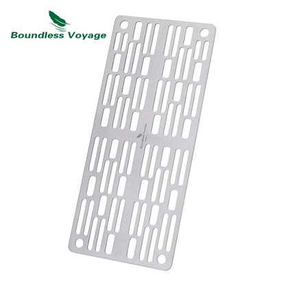 TA1 Pure Titanium Mini Grill Grid 250x110mm Ultralight 145g BBQ Plate With 4 Corner Holes Portable Outdoor Camping Backpacking