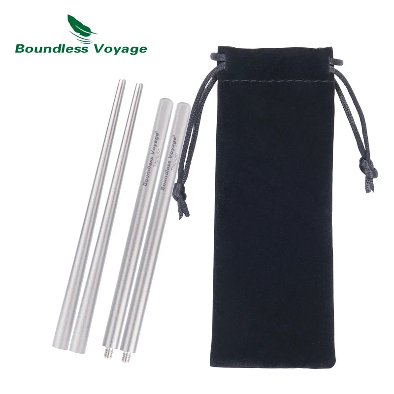 Boundless Voyage Folding Titanium Chopsticks Outdoor Camping Portable Cutlery Travel Picnic Pocket Tableware Metal Utensils Ti1007T