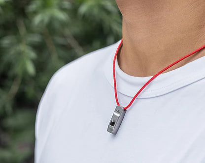 Titanium Emergency Survival Safety Gear Camping Signal Whistle with Lanyard Loud