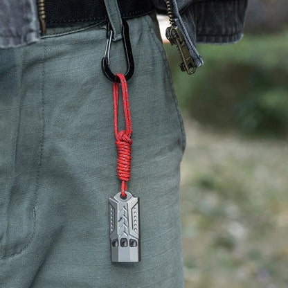 Boundless Voyage Boundless Voyage Titanium Whistle – 3-Hole, 120dB, Pea-less, Waterproof, Keychain Ready Ti9022O