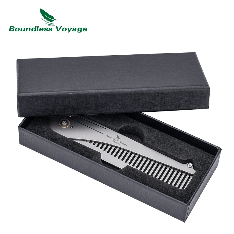 Titanium Foldable Comb Ultra Lightweight Travel Hair Comb, Anti-Static & Portable Pocket Comb for Men Women Ti9011A