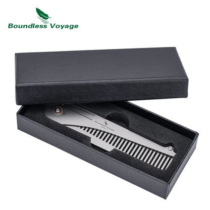 Titanium Foldable Comb Ultra Lightweight Travel Hair Comb, Anti-Static & Portable Pocket Comb for Men Women Ti9011A