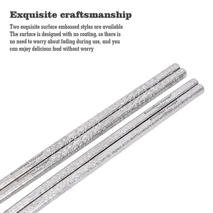 Boundless Voyage 23cm Solid Pure Titanium Chopsticks  Food Grade Heavy-Weight & Non-Slip Metal Utensils for Adults, Home & Restaurant Ti1185T