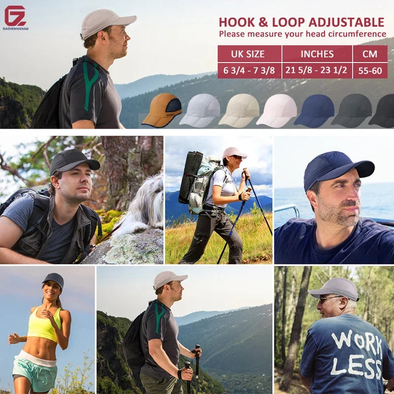 GADIEMKENSD Lightweight Running Cap Sun Hat for Trekking Hiking Quick Dry Breathable Outdoor Sports Unisex M38