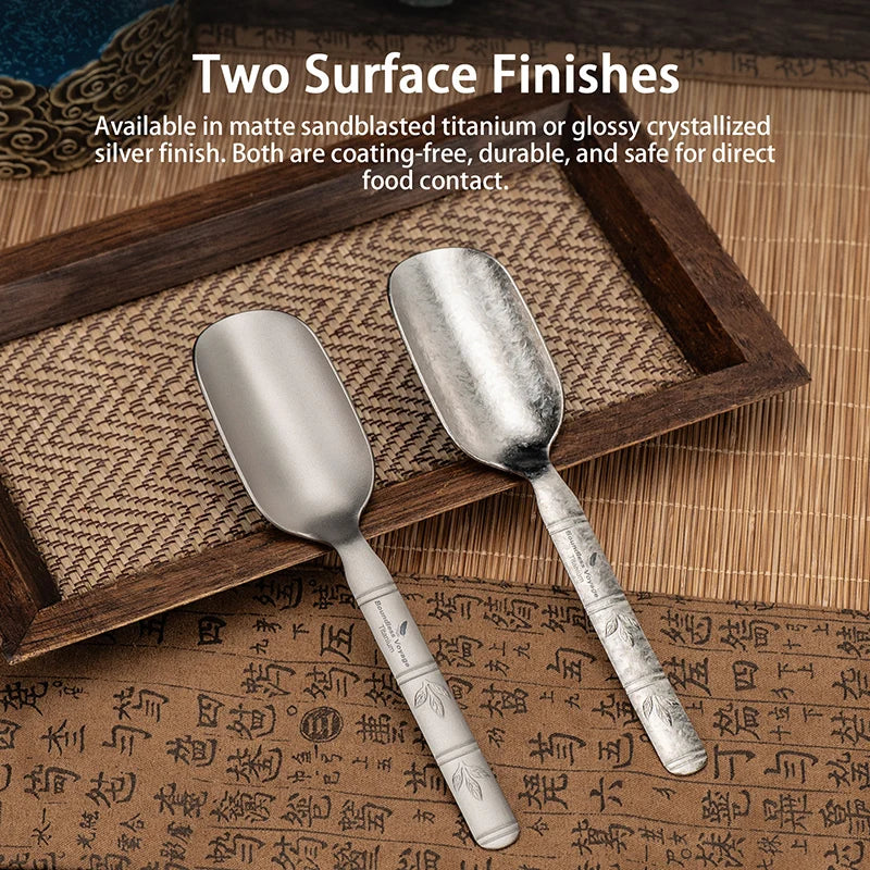 Boundless Voyage Titanium Tea Scoop Long Handle Ultralight Coffee Scoop Portable Loose Leaf Tea Spoon for Camping Home Kitchen