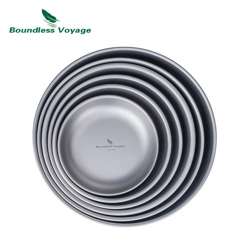 Boundless Voyage Titanium Plates Camping Shallow Side Dishes Outdoor Home Food Serving Dinnerware Portable Travel Tableware