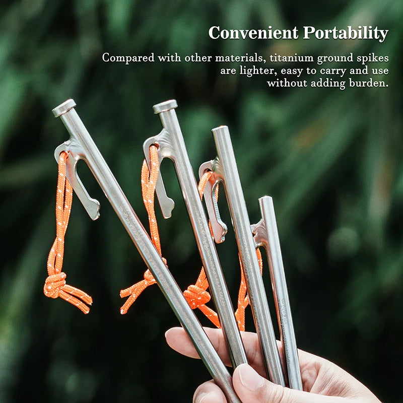 Titanium Alloy Tent Pegs Heavy Duty Nails Camping Stakes Hard Ground Pins 20cm 24cm 30cm 35cm 40cm