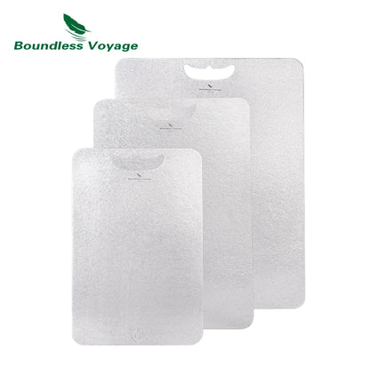 Boundless Voyage Metal Chopping Board Multifunctional Lightweight Cutting Board for Kitchen with Hanging Hole Ti5006P