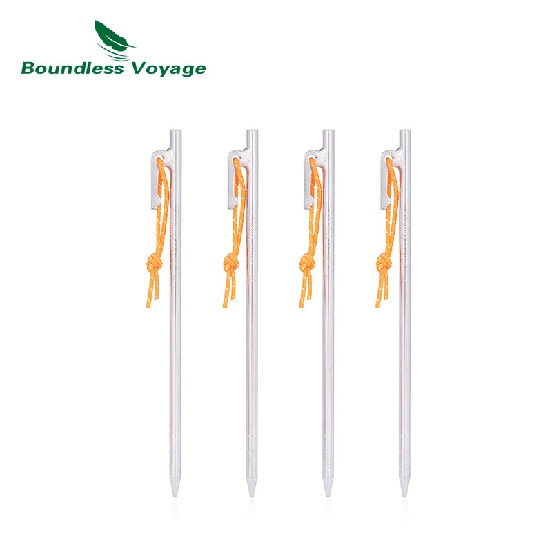 Titanium Alloy Tent Pegs Heavy Duty Nails Camping Stakes Hard Ground Pins 20cm 24cm 30cm 35cm 40cm