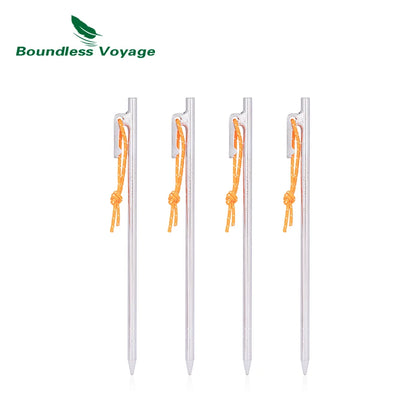 Titanium Alloy Tent Pegs Heavy Duty Nails Camping Stakes Hard Ground Pins 20cm 24cm 30cm 35cm 40cm