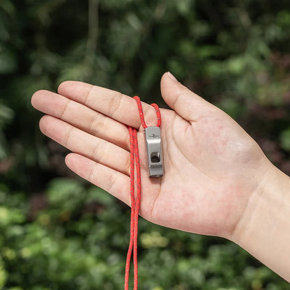 Titanium Emergency Survival Safety Gear Camping Signal Whistle with Lanyard Loud