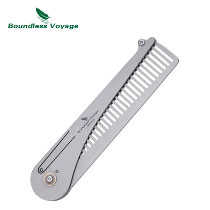 Titanium Foldable Comb Ultra Lightweight Travel Hair Comb, Anti-Static & Portable Pocket Comb for Men Women Ti9011A