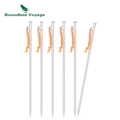 Titanium Alloy Tent Pegs Heavy Duty Nails Camping Stakes Hard Ground Pins 20cm 24cm 30cm 35cm 40cm