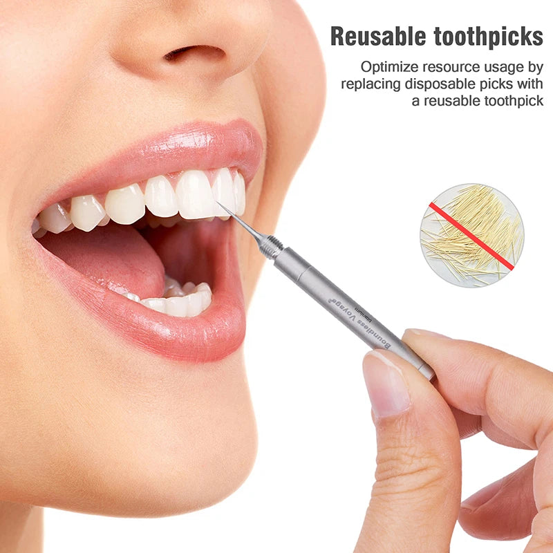 Boundless Voyage Titanium Toothpick & Ear Pick Set – 2-in-1 Keychain Portable Reusable Tool Ti9008O