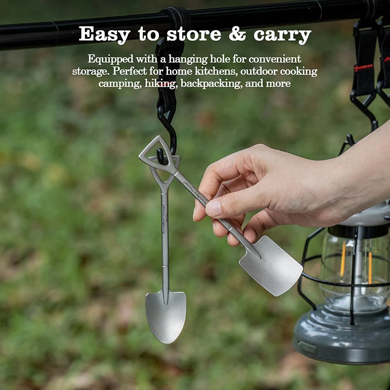 Boundless Voyage Titanium Shovel Spoon – Pointed & Square Styles, Ultralight, Ergonomic Ti1131T