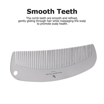 Boundless Voyage Titanium Hair Beard Comb Anti-Static Pocket Comb for Unisex, 2mm Thick, for Home Travel Ti9011B