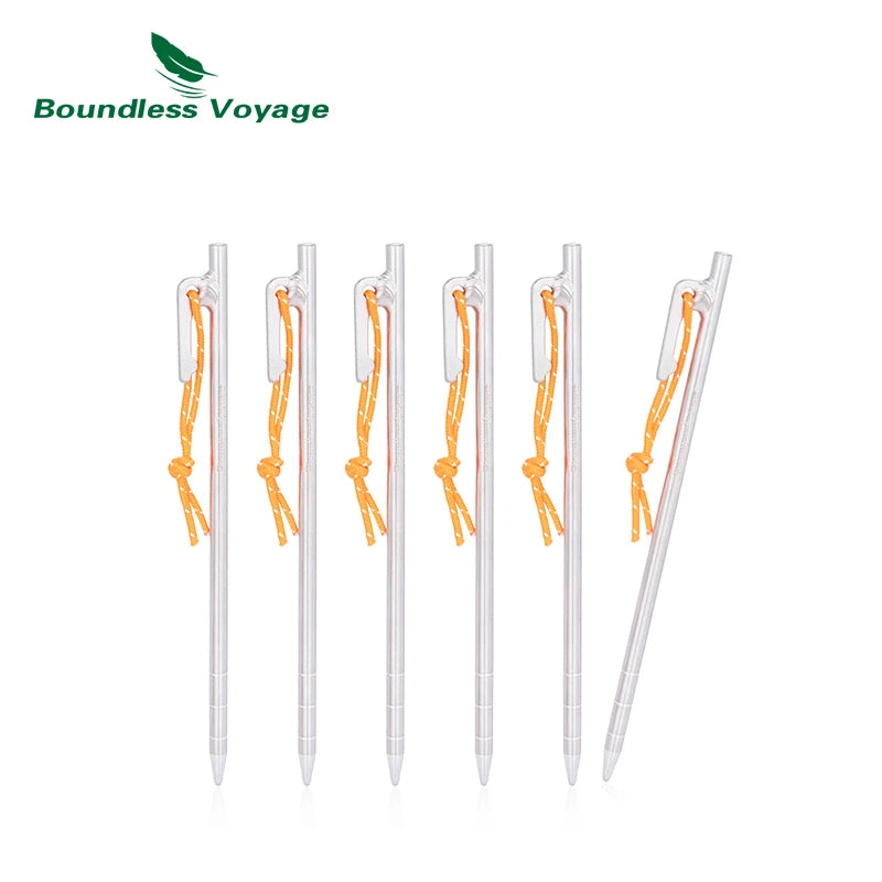 Titanium Alloy Tent Pegs Heavy Duty Nails Camping Stakes Hard Ground Pins 20cm 24cm 30cm 35cm 40cm