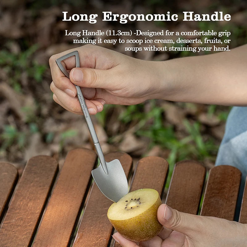 Boundless Voyage Titanium Shovel Spoon – Pointed & Square Styles, Ultralight, Ergonomic Ti1131T