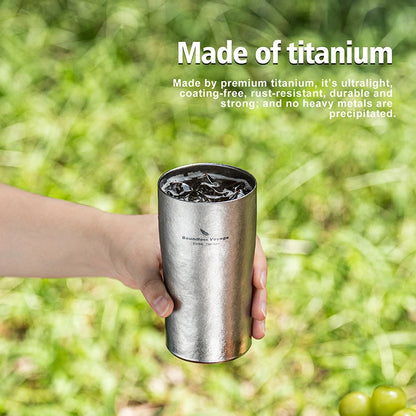 Boundless Voyage 10oz (300ml) Titanium Cup Ultralight Double Wall Insulated Beer Coffee Tea Juicy Mug for Camping Picnic Home Ti3246D