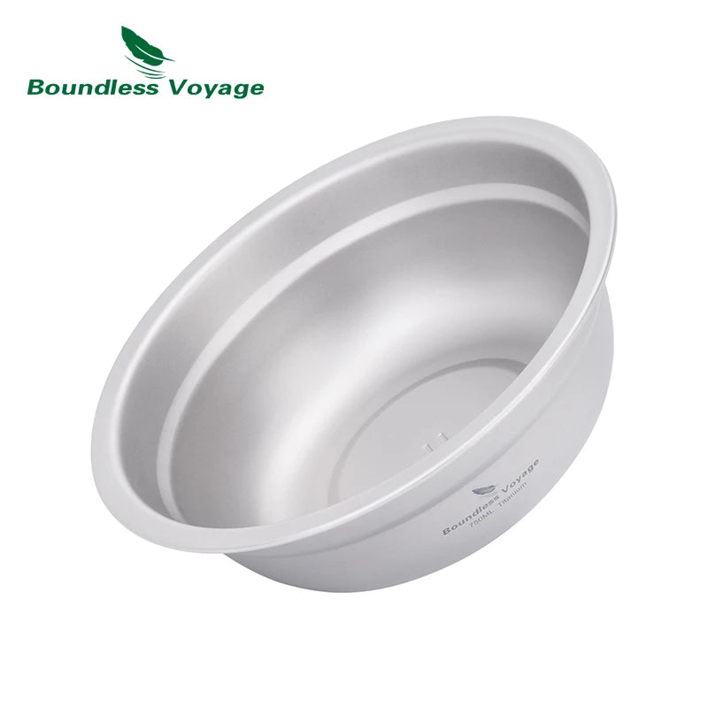 Boundless Voyage Titanium Bowl Rice Soup Salad Serving Bowl Ultralight Outdoor Camping Travel Durable Portable Tableware Ti1148T