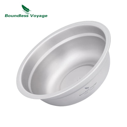 Boundless Voyage Titanium Bowl Rice Soup Salad Serving Bowl Ultralight Outdoor Camping Travel Durable Portable Tableware Ti1148T